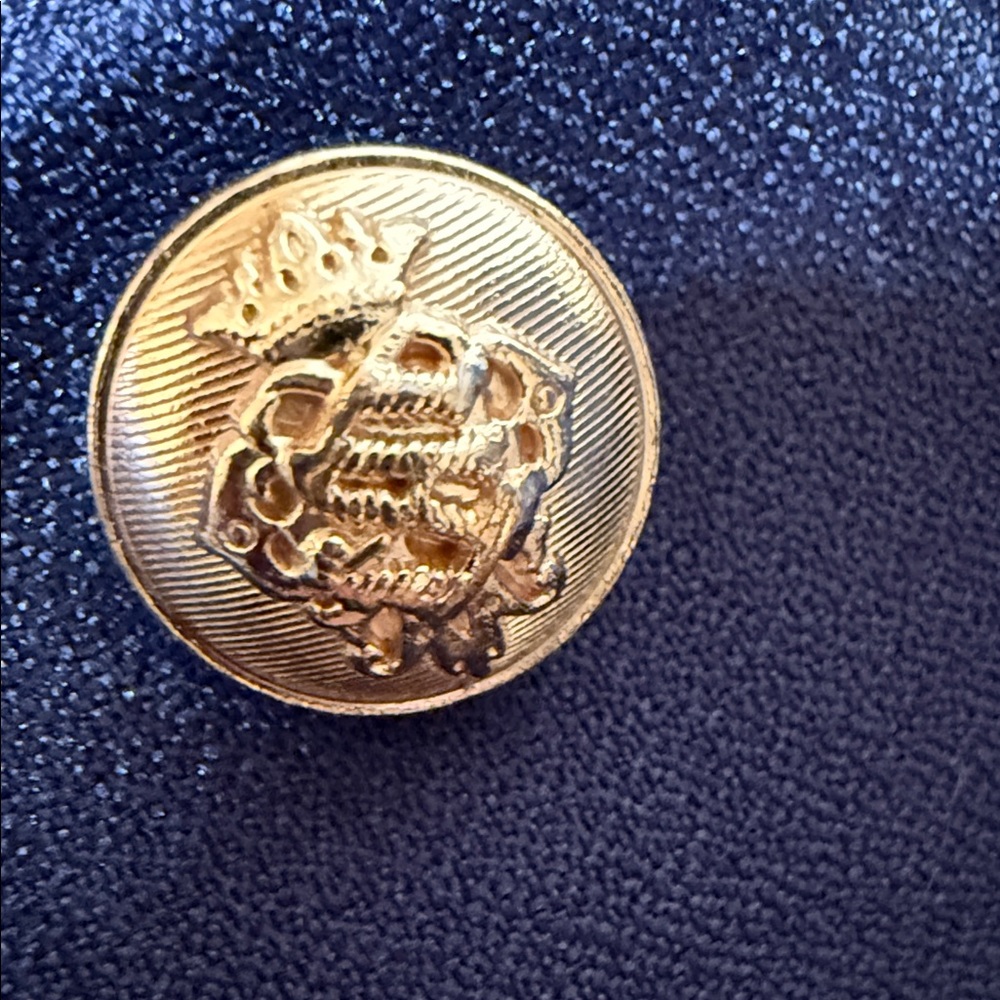 Lioness Navy Double Breasted Blazer Gold Button Coastal Prep Yacht Club M - Picture 3 of 8